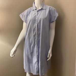 Loft Pinstripe Button Up Dress